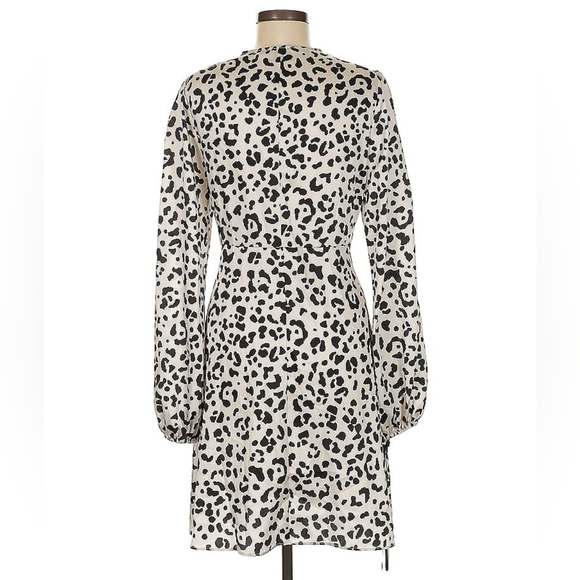 PINKO Ivory Animal Print Tie Neck Midi Dress Size 6 - Picture 3 of 7